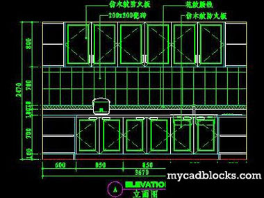 Kitchen CAD plane and elevation 54